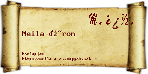 Meila Áron névjegykártya